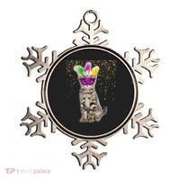 Cat Mardi Gras Mask and Beads Ornament thumb 0