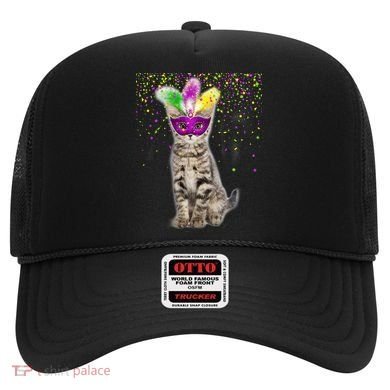 Cat Mardi Gras Mask and Beads Hat