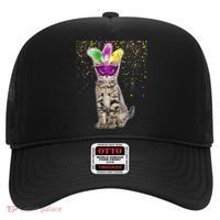 Cat Mardi Gras Mask and Beads Hat thumb 0