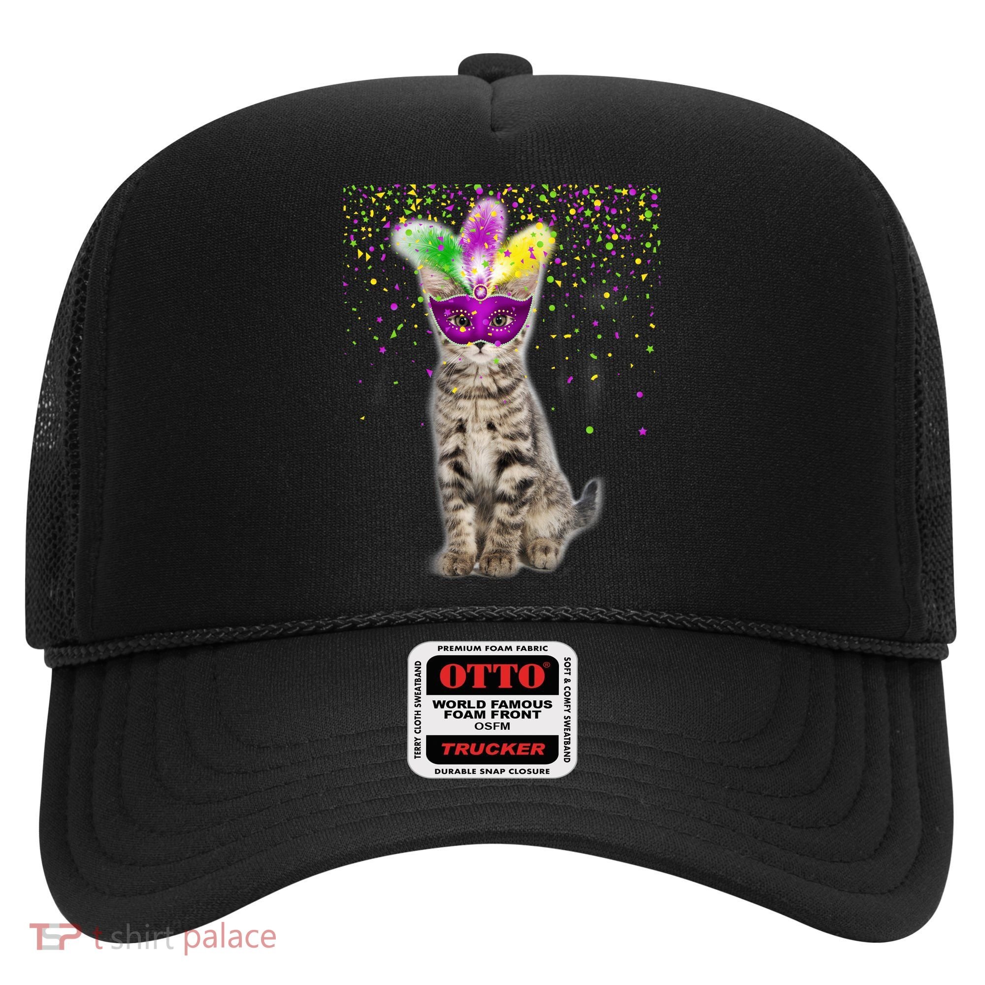 Cat Mardi Gras Mask and Beads Hat