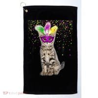 Cat Mardi Gras Mask and Beads Golf Towel thumb 0