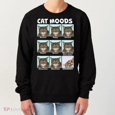 Cat Moods Funny Meme Women's Sweatshirt