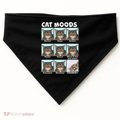 Cat Moods Funny Meme USA-Made Doggie Bandana