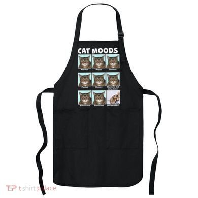 Cat Moods Funny Meme Apron