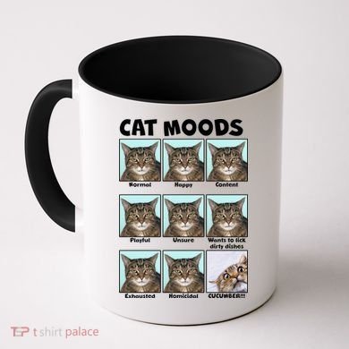 Cat Moods Funny Meme Coffee Mug