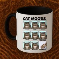 Cat Moods Funny Meme Coffee Mug thumb 2