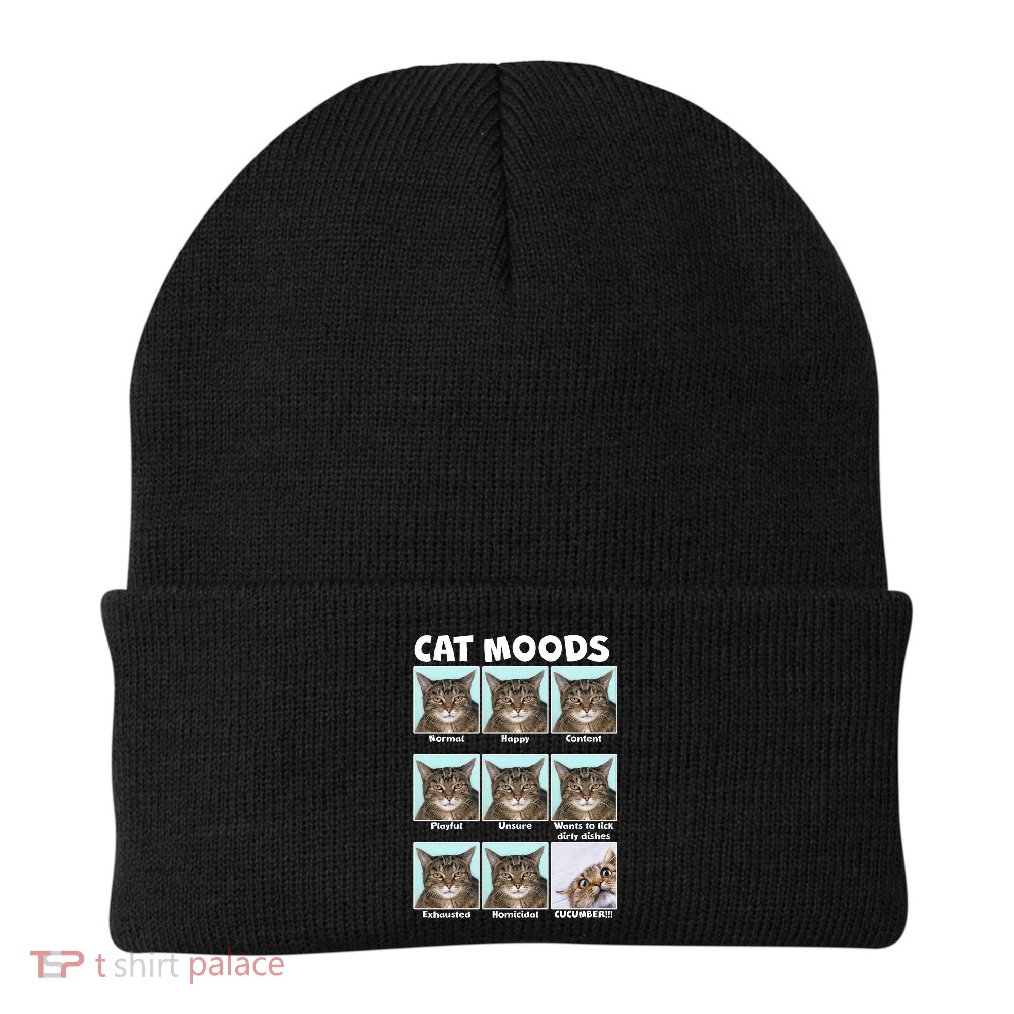 Cat Moods Funny Meme Beanie