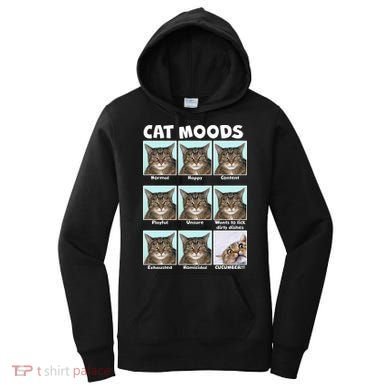 Cat Moods Funny Meme Women's Hoodie