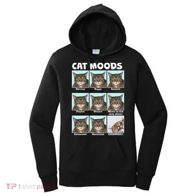 Cat Moods Funny Meme Women's Hoodie