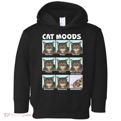 Cat Moods Funny Meme Toddler Hoodie