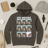 Cat Moods Funny Meme Hoodie thumb 3