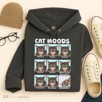 Cat Moods Funny Meme Hoodie thumb 4