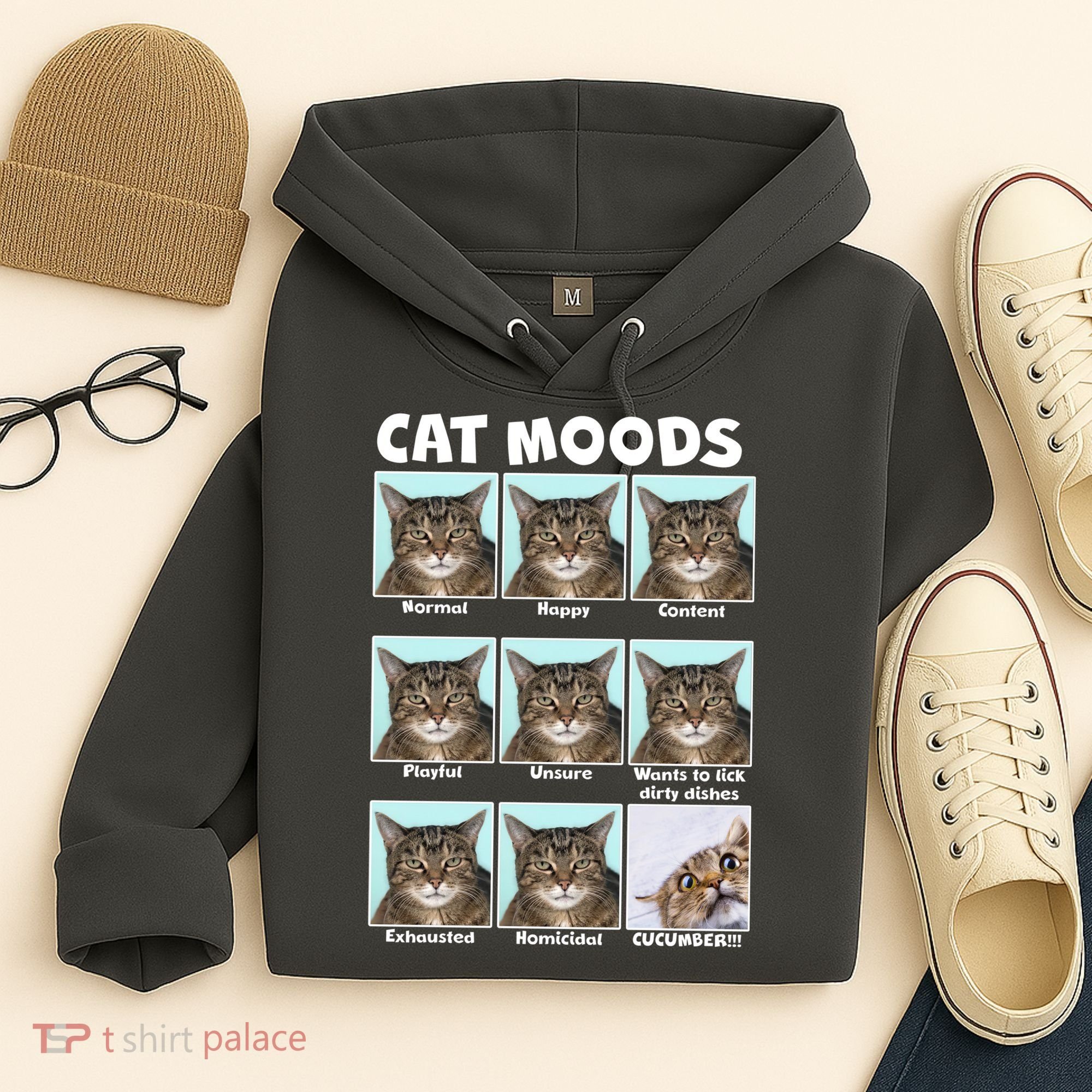 Cat Moods Funny Meme Hoodie
