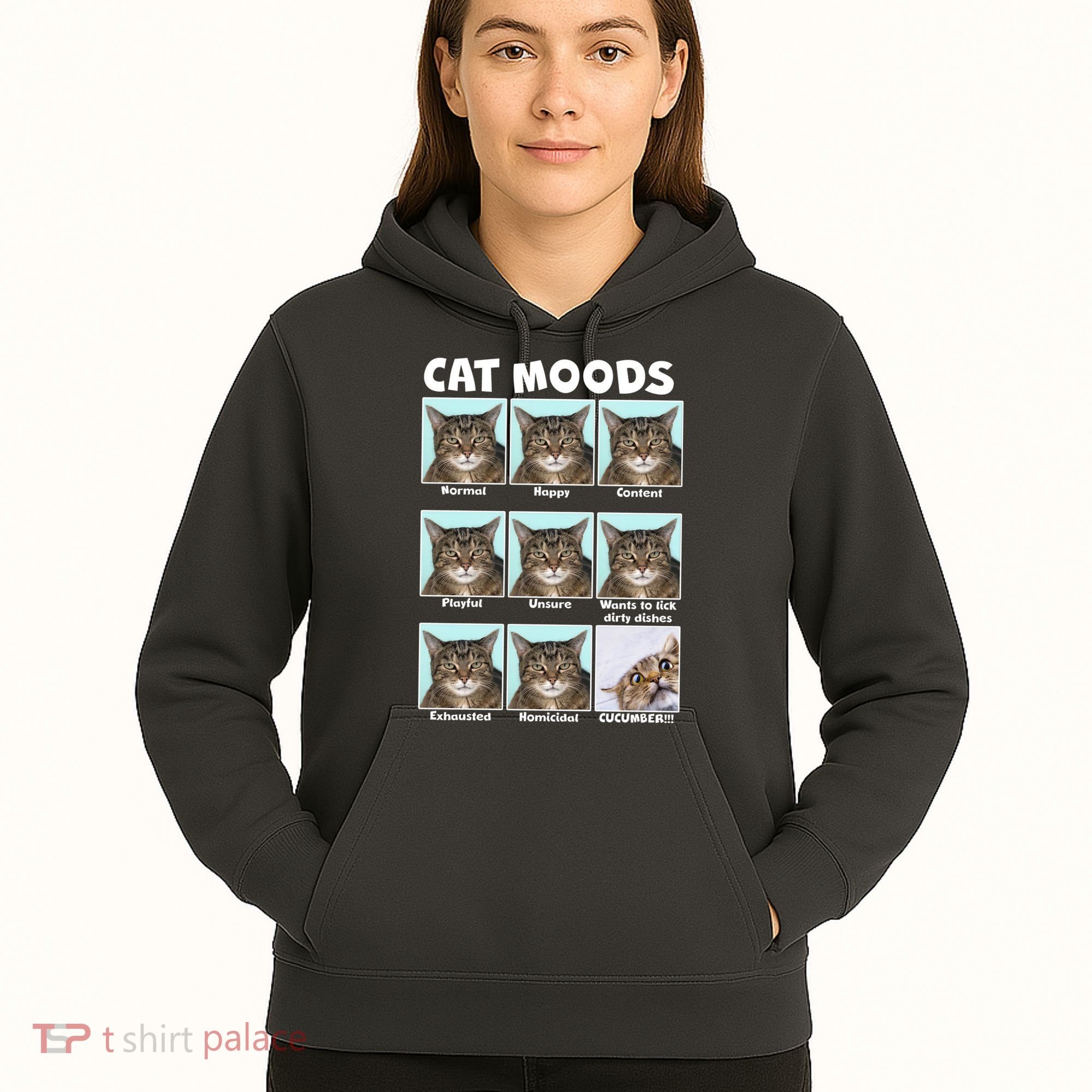 Cat Moods Funny Meme Hoodie