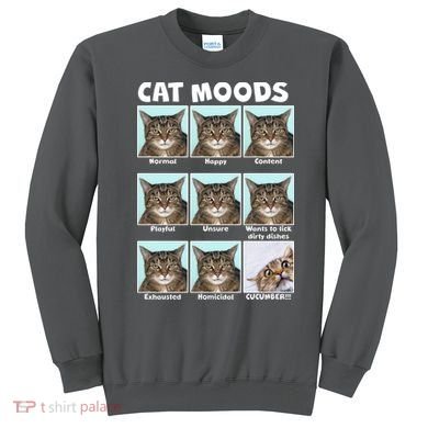 Cat Moods Funny Meme Sweatshirt