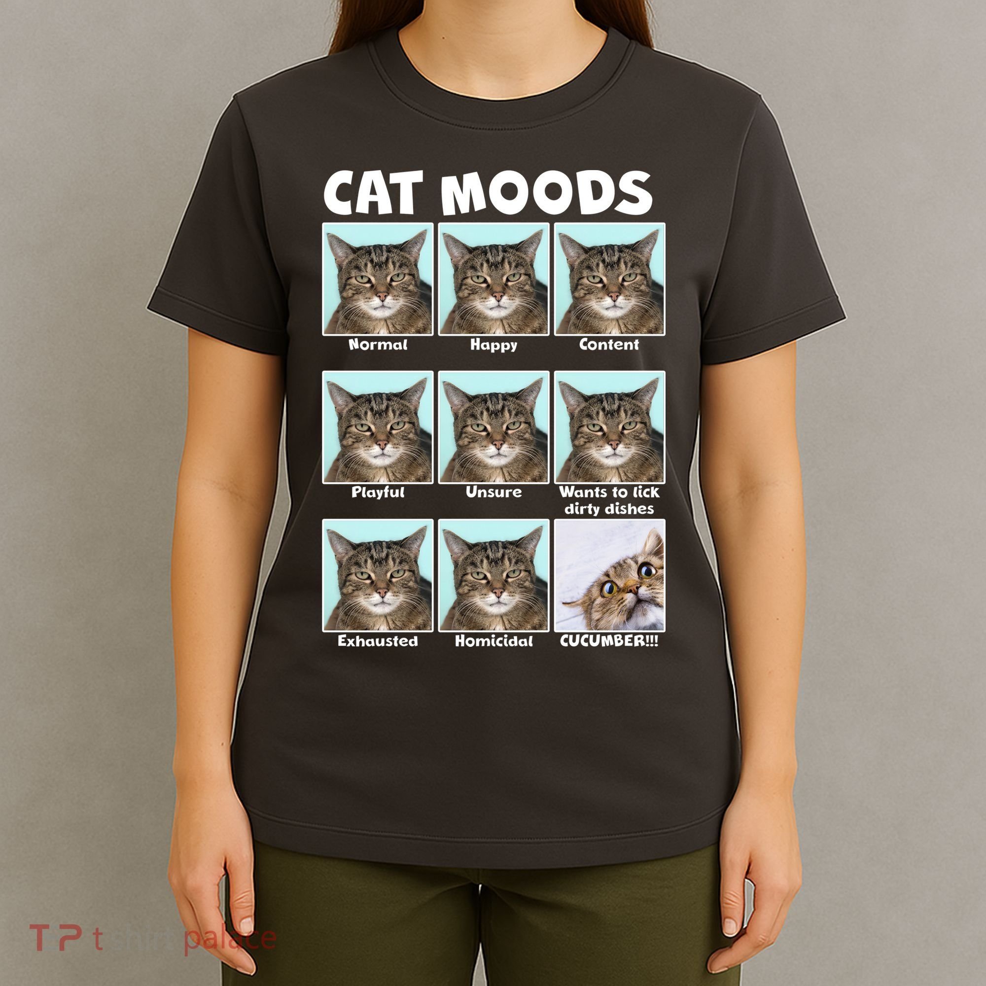 Cat Moods Funny Meme T-Shirt