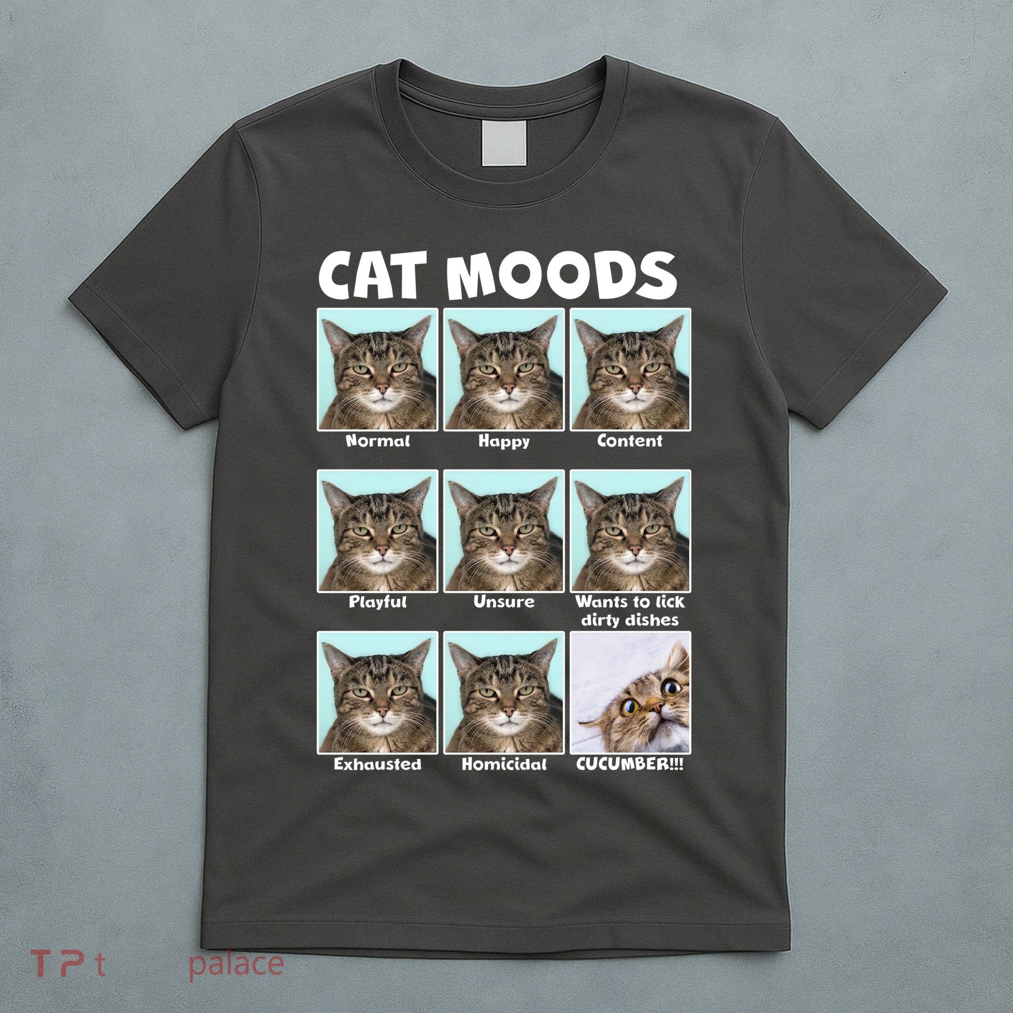 Cat Moods Funny Meme T-Shirt