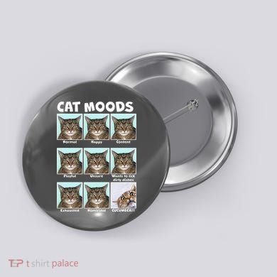 Cat Moods Funny Meme Button