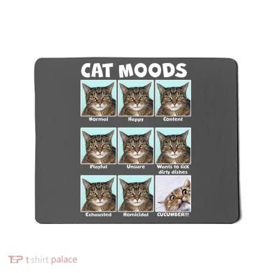 Cat Moods Funny Meme Mousepad