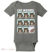 Cat Moods Funny Meme Baby Bodysuit thumb 0