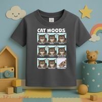 Cat Moods Funny Meme Toddler T-Shirt thumb 3