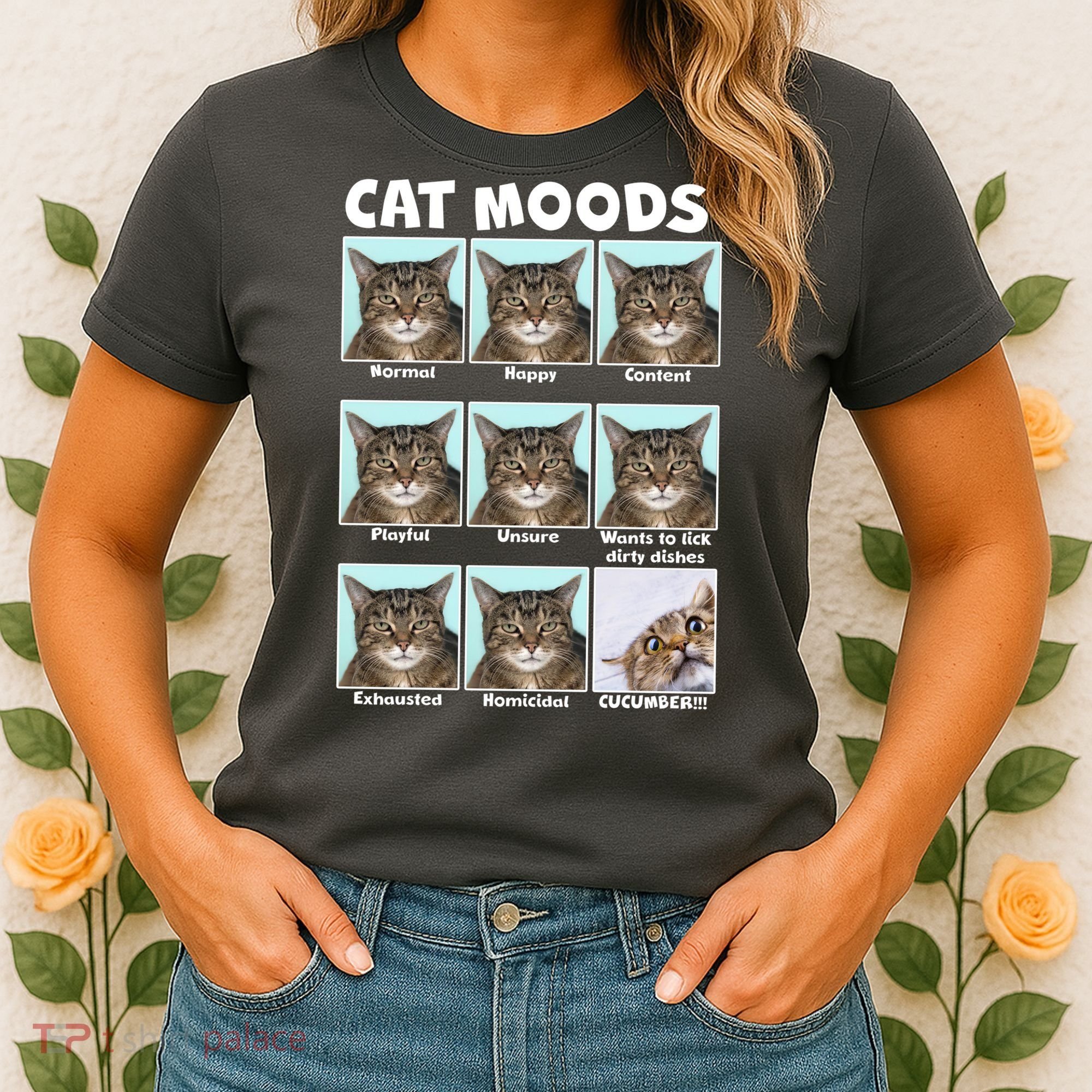 Cat Moods Funny Meme Women's T-Shirt