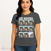 Cat Moods Funny Meme Women's T-Shirt thumb 4