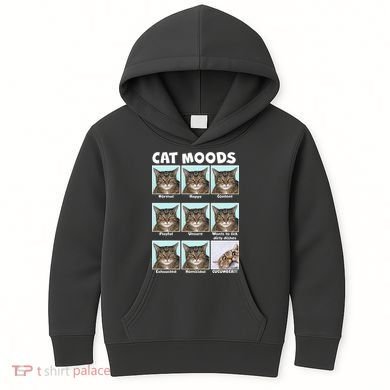 Cat Moods Funny Meme Kids Hoodie