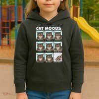 Cat Moods Funny Meme Kids Hoodie thumb 3