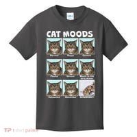 Cat Moods Funny Meme Kids T-Shirt thumb 0