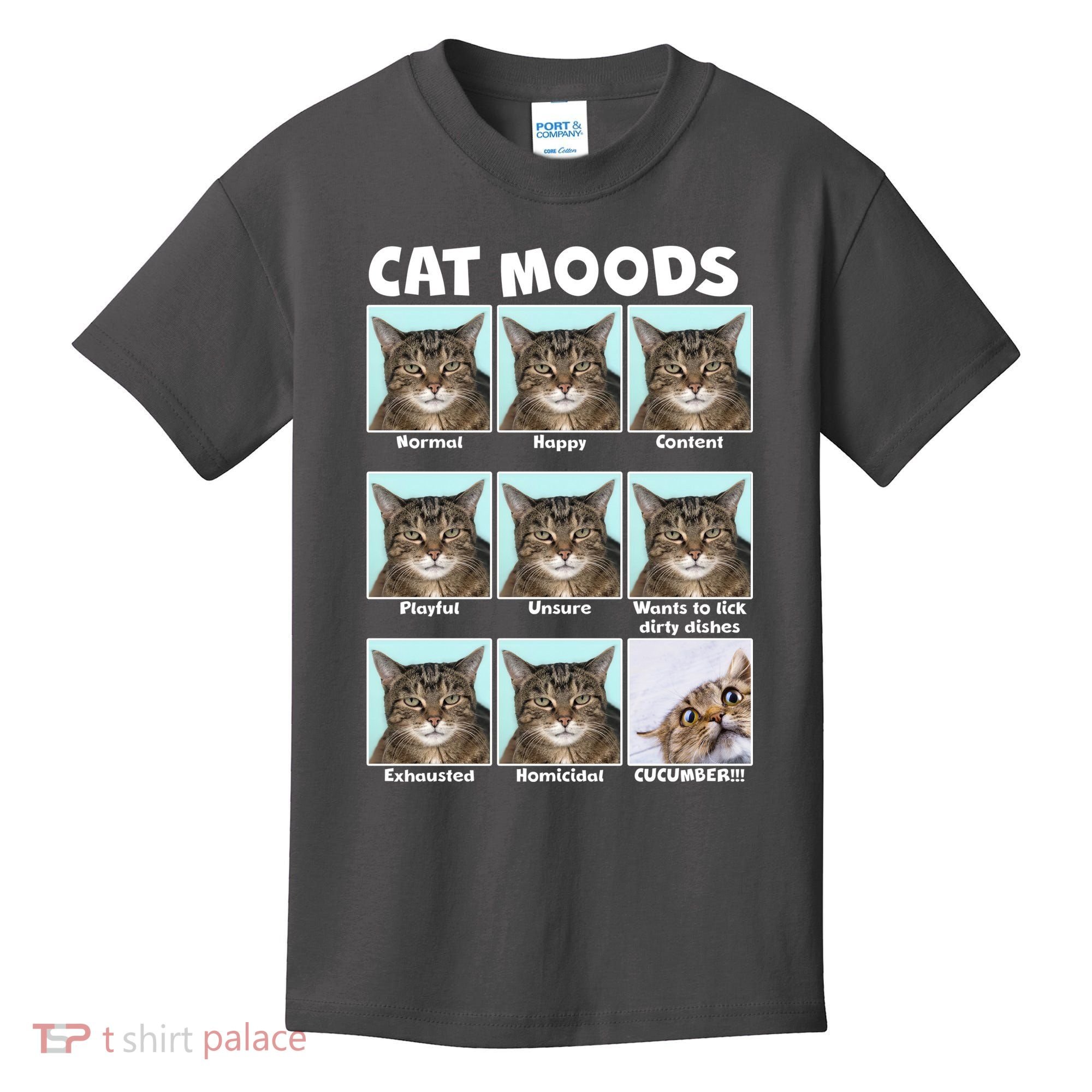 Cat Moods Funny Meme Kids T-Shirt
