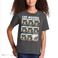 Cat Moods Funny Meme Kids T-Shirt thumb 2
