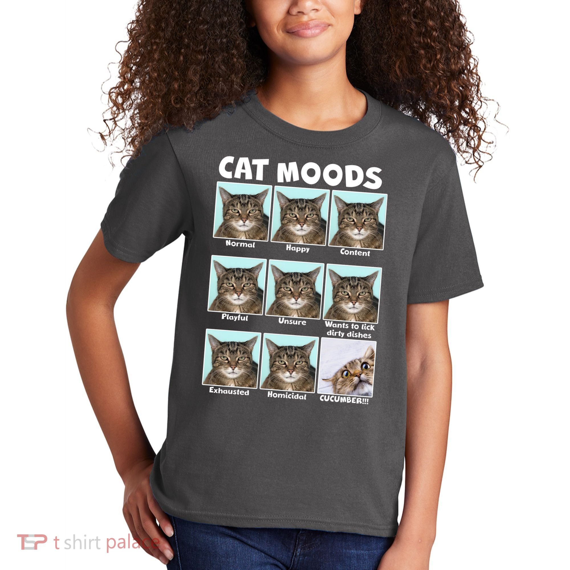 Cat Moods Funny Meme Kids T-Shirt