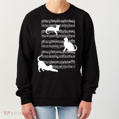 Cat Music Note Sheet Women's Sweatshirt