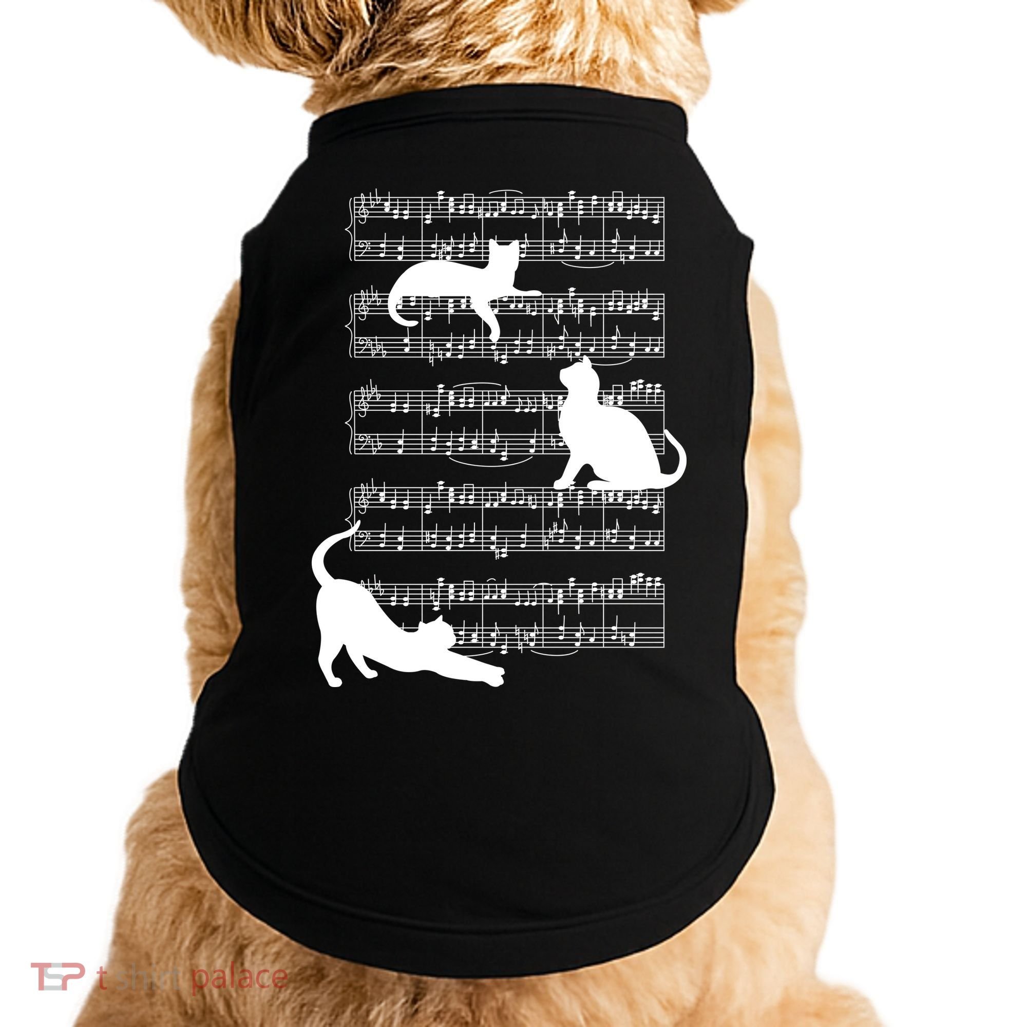 Cat Music Note Sheet Doggie Tank