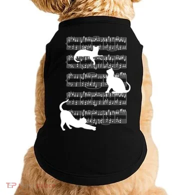 Cat Music Note Sheet Doggie Tank