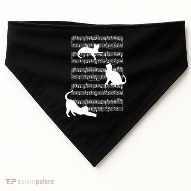 Cat Music Note Sheet USA-Made Doggie Bandana