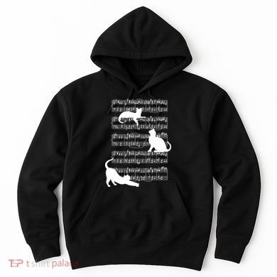 Cat Music Note Sheet Hoodie