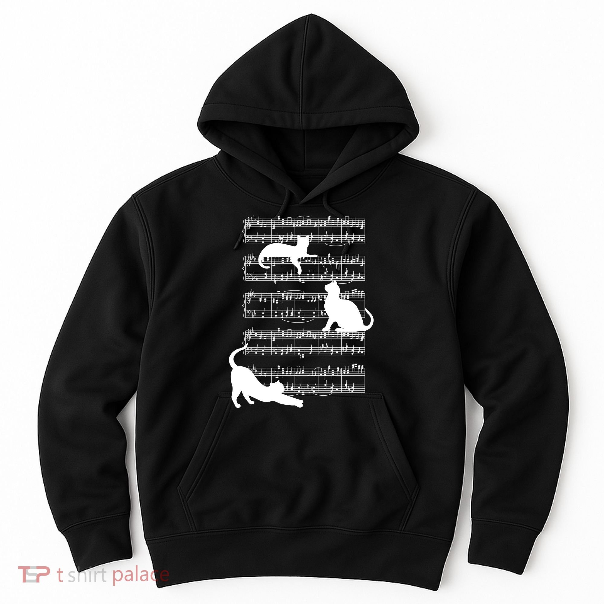Cat Music Note Sheet Hoodie