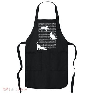Cat Music Note Sheet Apron