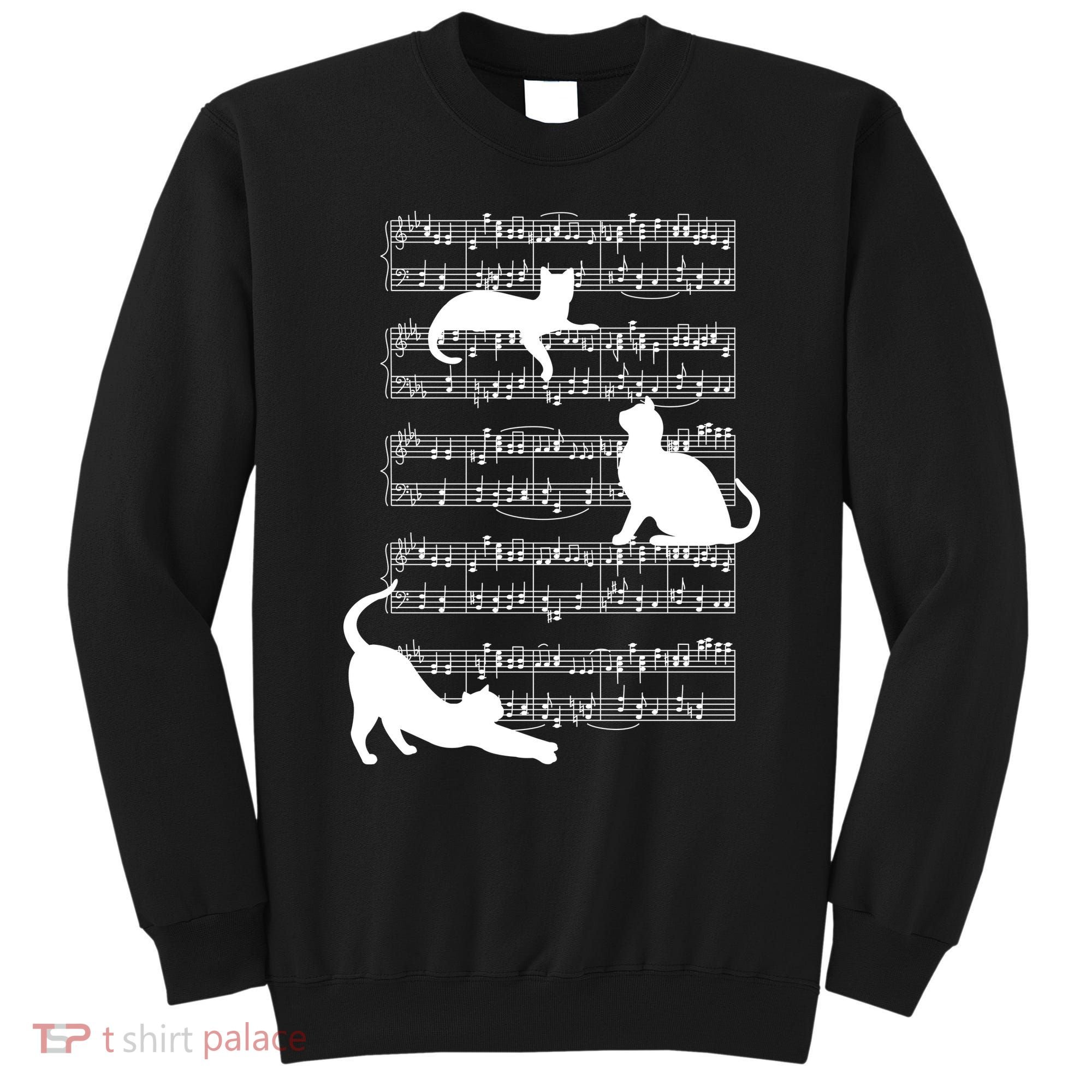 Cat Music Note Sheet Sweatshirt