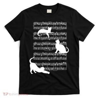 Cat Music Note Sheet T-Shirt