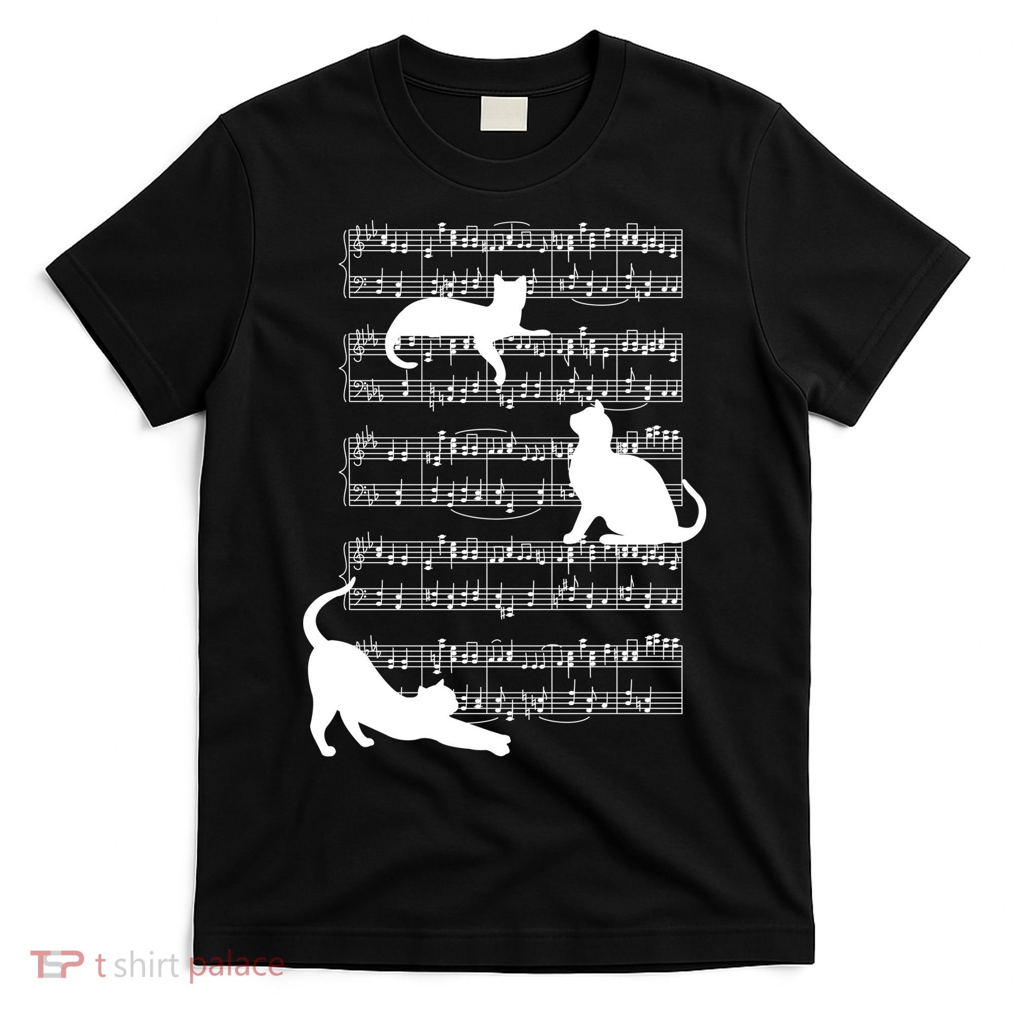 Cat Music Note Sheet T-Shirt
