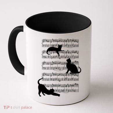 Cat Music Note Sheet Coffee Mug