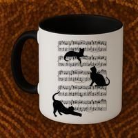 Cat Music Note Sheet Coffee Mug thumb 2