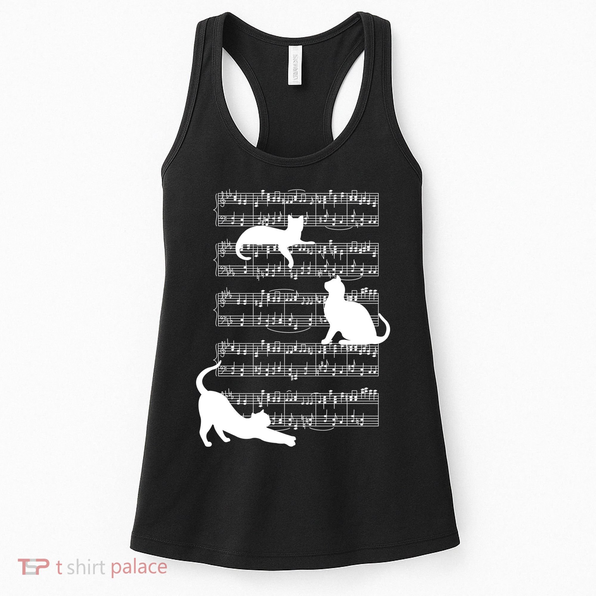 Cat Music Note Sheet Women's Tank Top