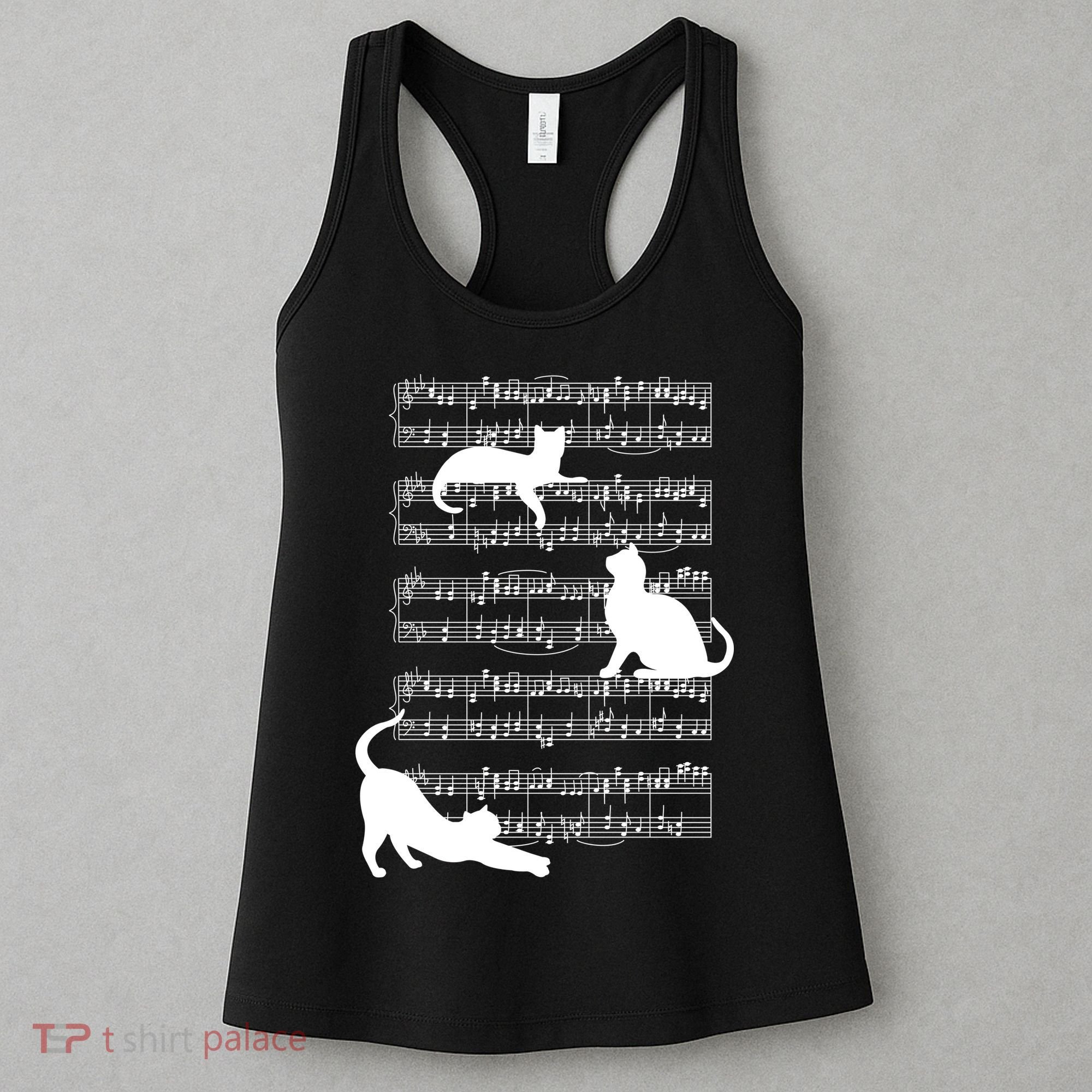 Cat Music Note Sheet Women's Tank Top
