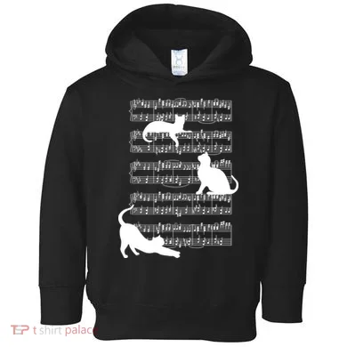 Cat Music Note Sheet Toddler Hoodie