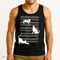Cat Music Note Sheet Tank Top thumb 3