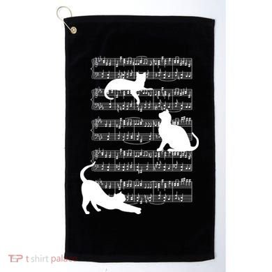 Cat Music Note Sheet Golf Towel